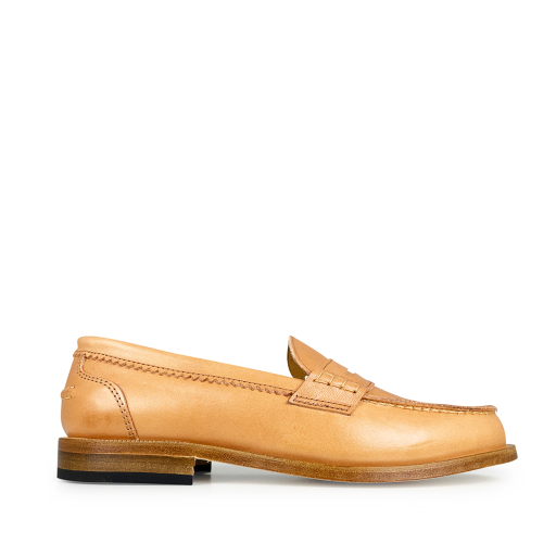 Kids shoe online Gallucci loafers Cognac loafer with beautiful stitching