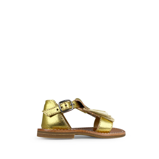 Kids shoe online Gallucci sandals Golden sandal with fringes