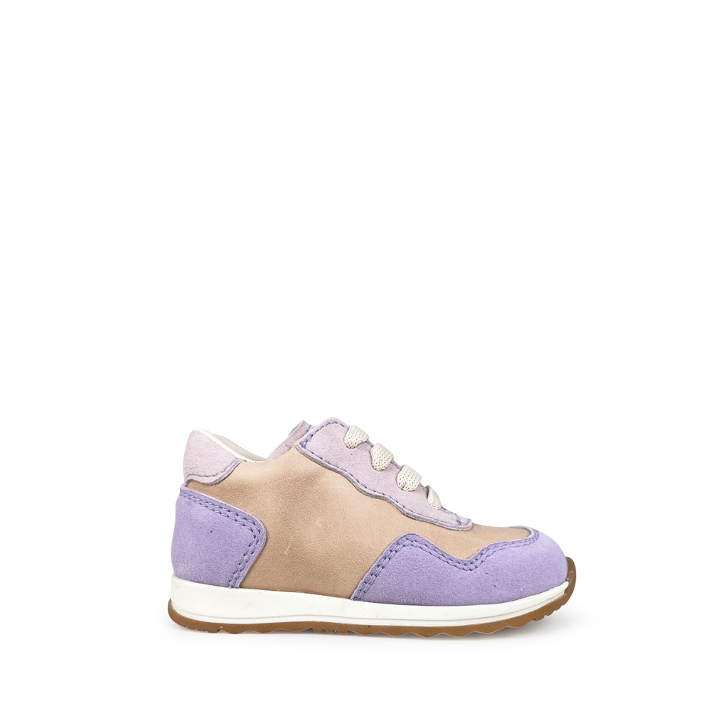 Beberlis - Bruin en lila sneaker