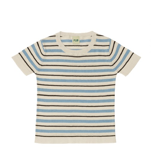 Kinderschoen online FUB t-shirts Ecru blauw gestreepte t-shirt Fub
