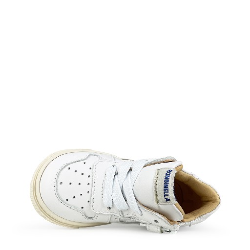 Rondinella trainer Low white sneaker with blue