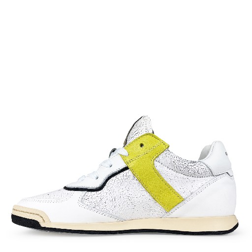 Rondinella trainer White sneaker with yellow accents