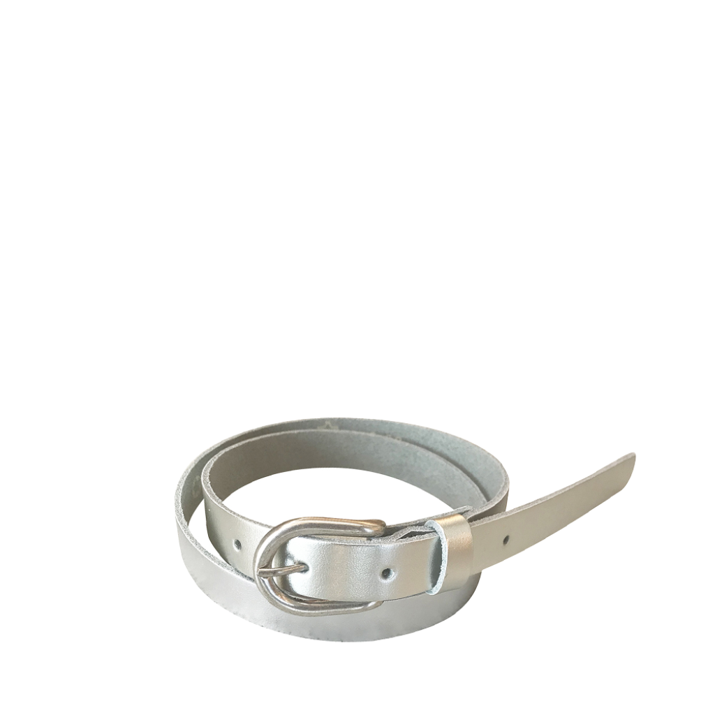 Anna Pops - Leather belt in silver colour