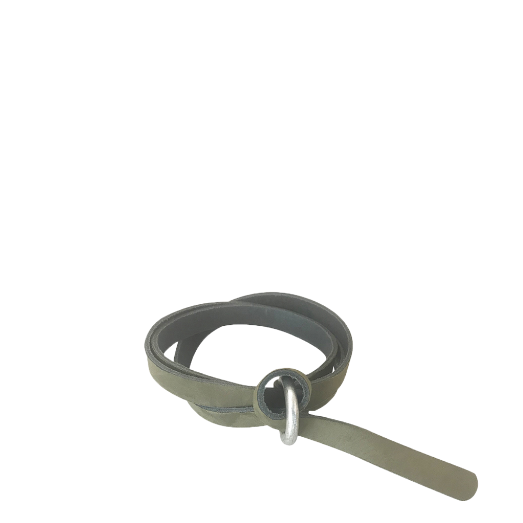 Anna Pops - Fine leather belt in olive green