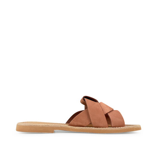 Théluto sandalen Stijlvolle terracotta lederen slippers
