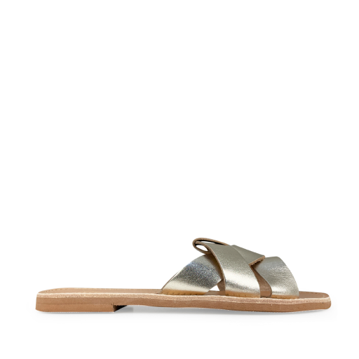 Kids shoe online Théluto sandals Stylish golden leather slippers