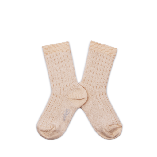 Kids shoe online Collegien short socks Shiny salmon pink sock with silver speckle - Sorbet