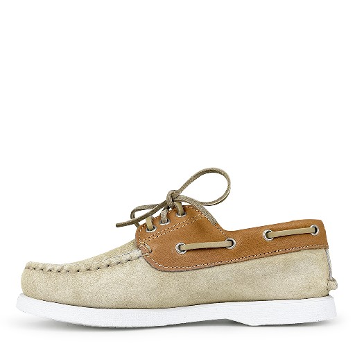 Ocra lace-up shoes Beige and brown deck shoe