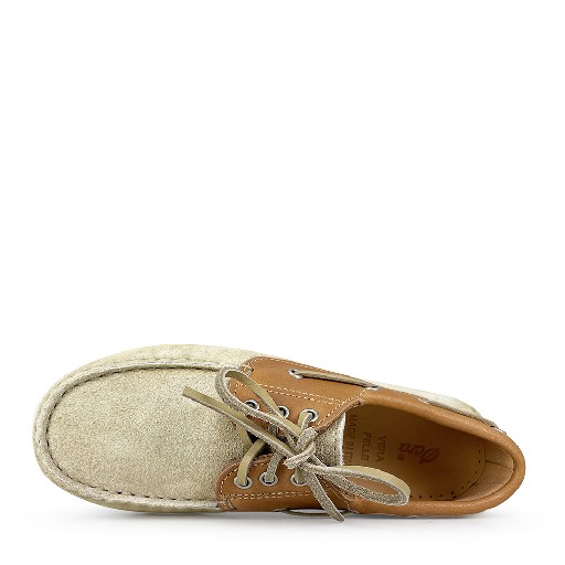 Ocra lace-up shoes Beige and brown deck shoe
