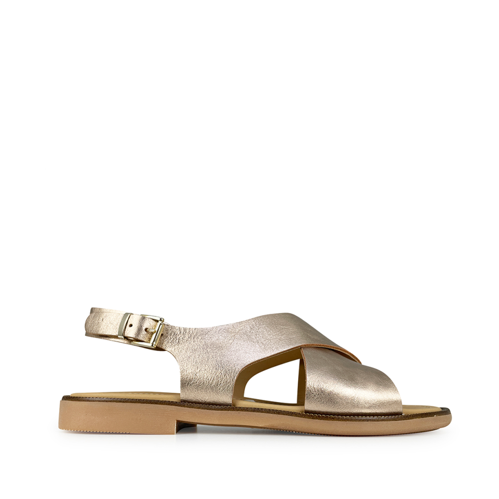 Momino - Rosegolden sandal with crossed band