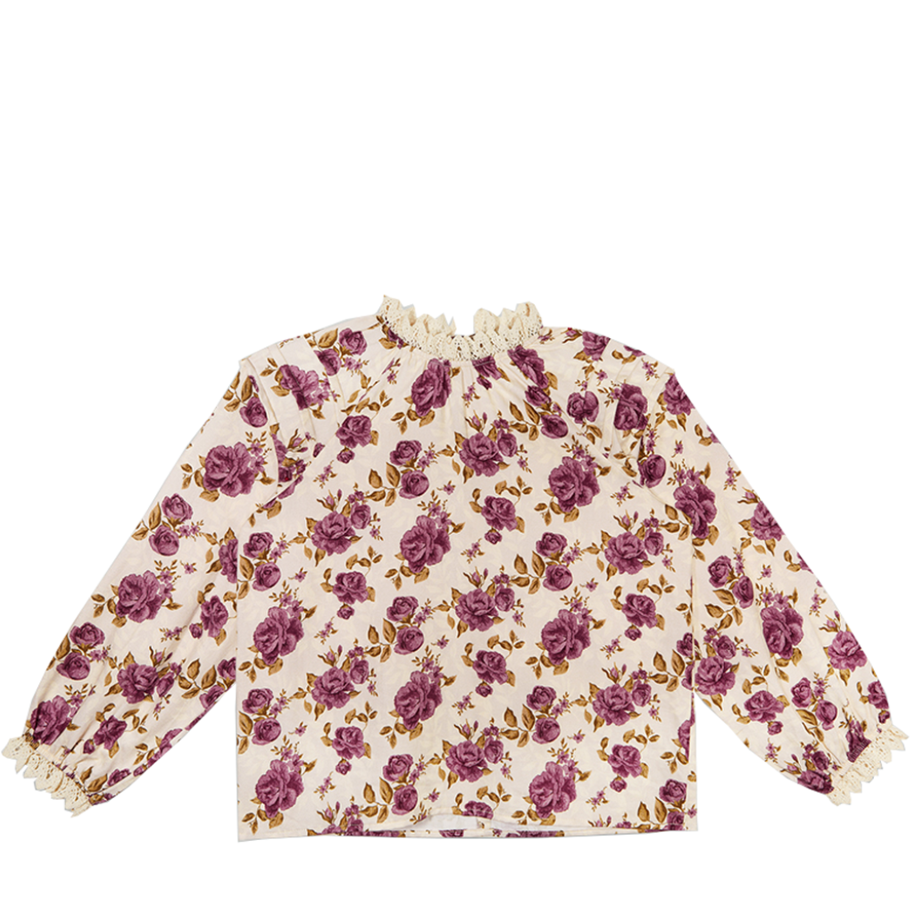The new society blouses Lichtroze blouse met bloemen The New Society