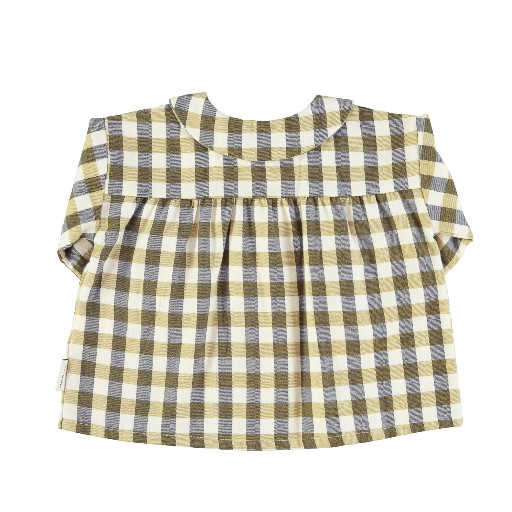 Piupiuchick blouses Fine plaid peter pan blouse