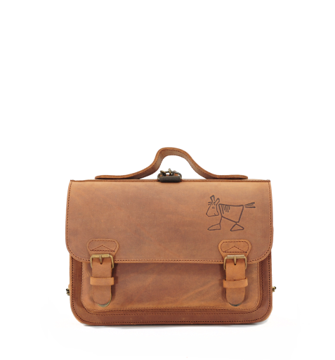 Kids shoe online Own Stuff schoolbag Leather toddler bag in brown