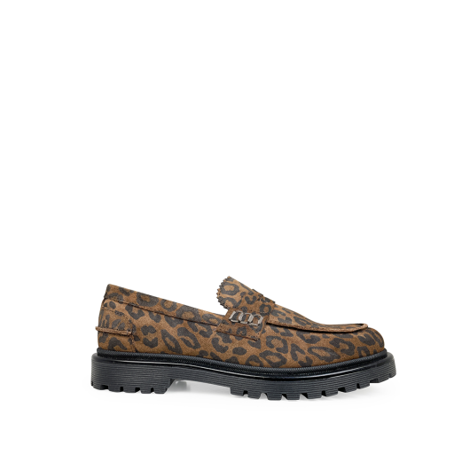 Kinderschoen online Angulus loafers leopard loafer