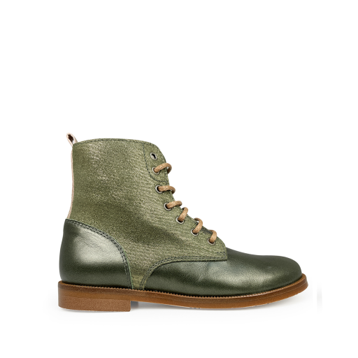 Kids shoe online Beberlis short boots Short green lace-up boot