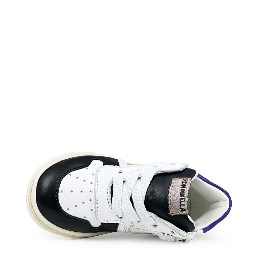 Rondinella trainer Low white sneaker with black and gold