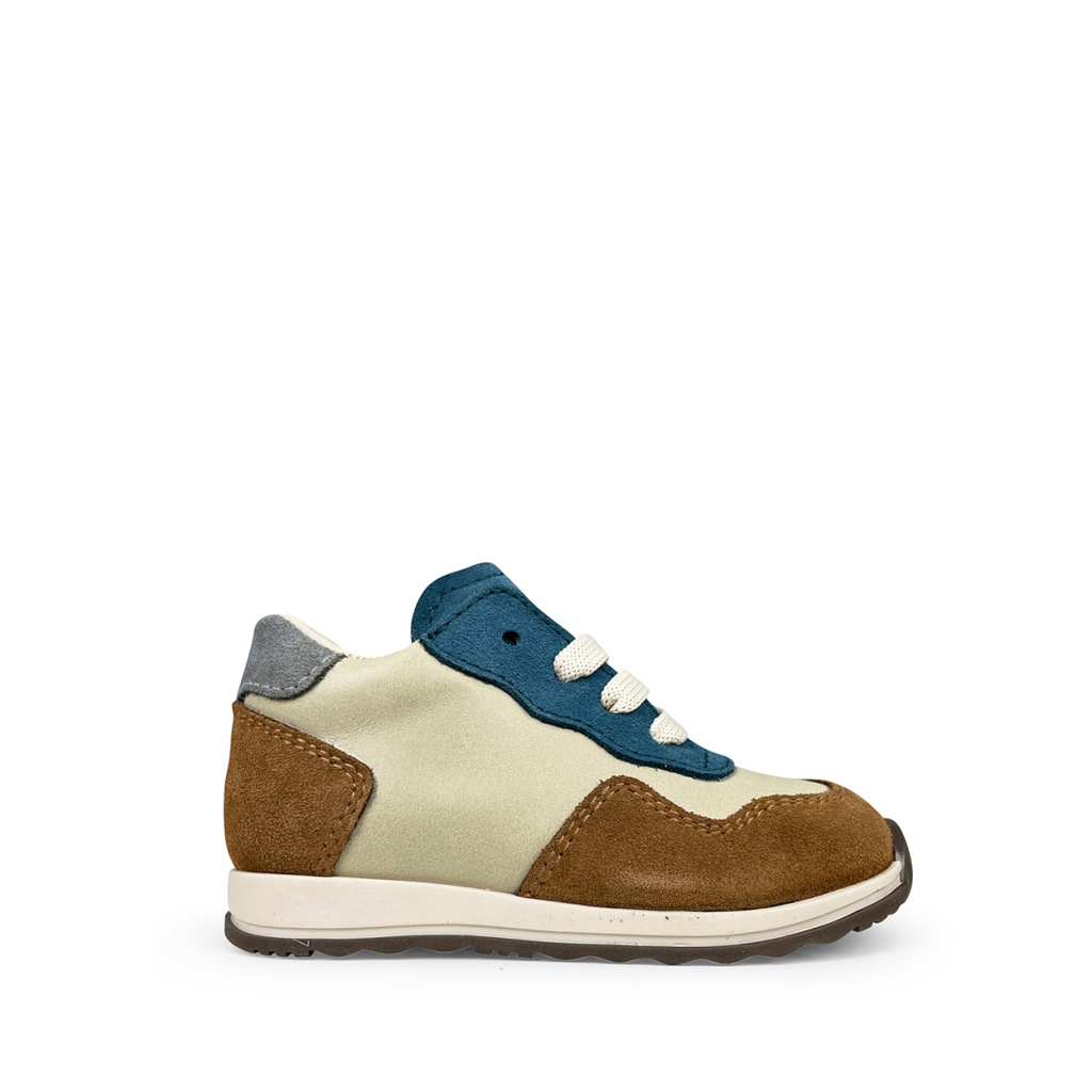 Beberlis - Wit en blauwe sneaker