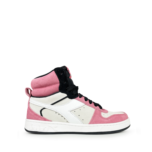 Kinderschoen online Diadora sneaker Hoge beige en roze sneaker
