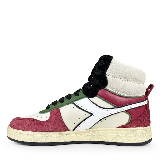 Diadora trainer High beige sneakers with green and red details