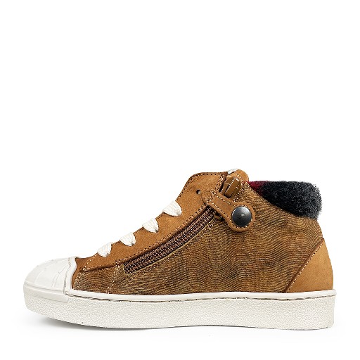 Rondinella trainer Low brown sneaker with wool