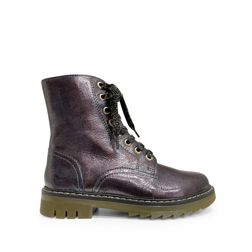 Kids shoe online Pom d'api Boots Purple lace-up boot