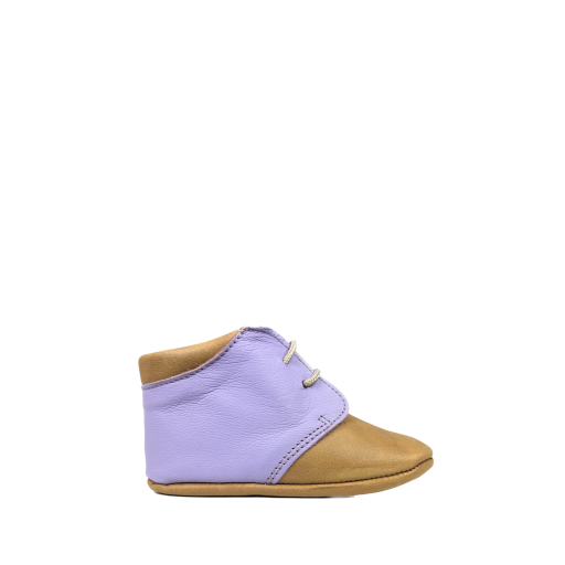 Tricati pre step shoe Performance footwear in cognac and lilac/purple