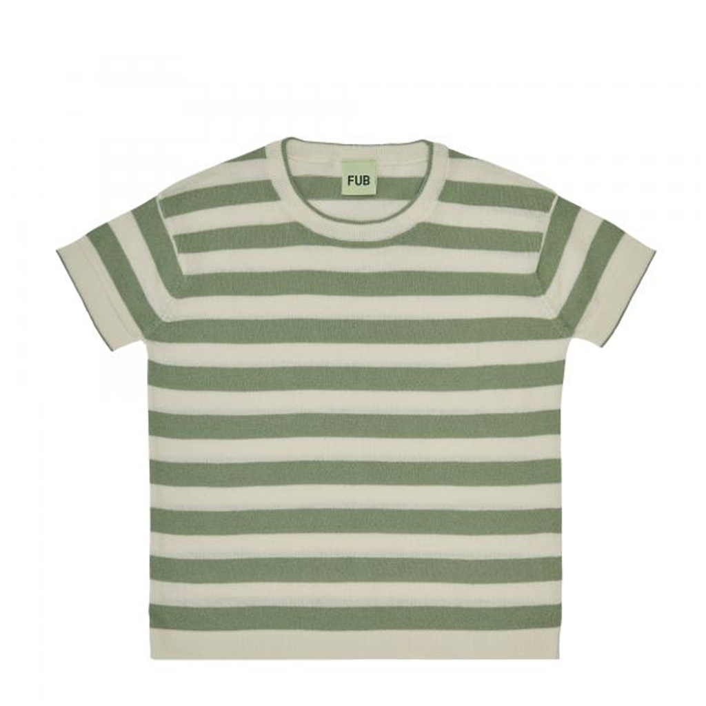 FUB - Ecrugreen striped T-shirt FUB