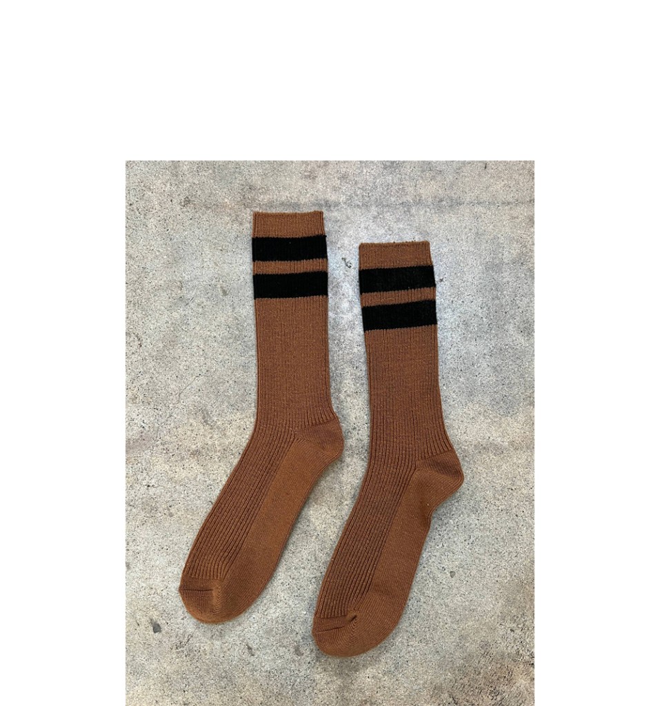 Le Bon Shoppe - Le Bon Shoppe - Grandpa Varsity Socks - Tawny black