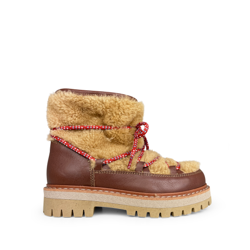 Kids shoe online Ocra Boots Brown boots with wool
