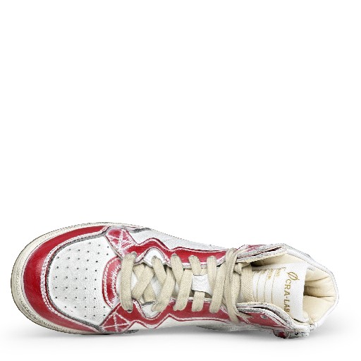 Ocra trainer Mid-height white red sneaker