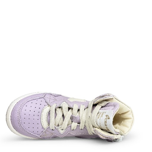 Ocra trainer Mid-height white lilac sneaker