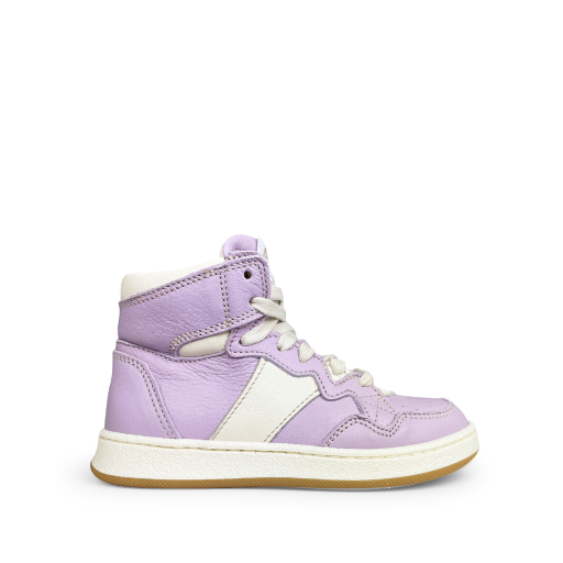 Kids shoe online Ocra trainer Mid-height white lilac sneaker