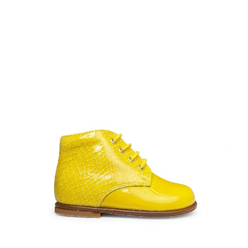 Kids shoe online Beberlis first walkers Yellow lace-up shoe