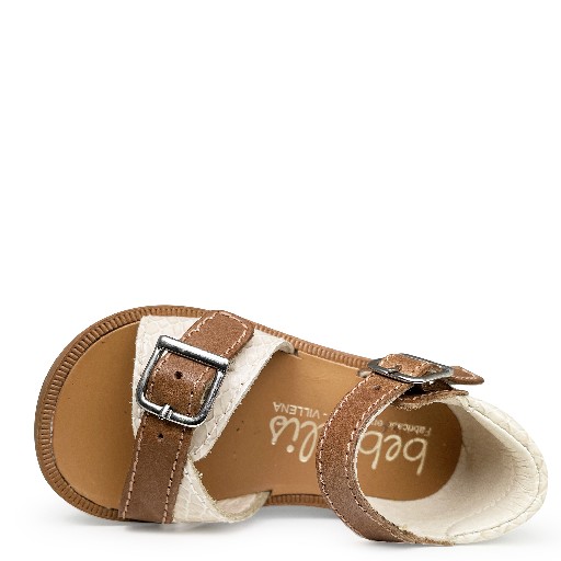 Beberlis sandals Cognac sandal with pearl