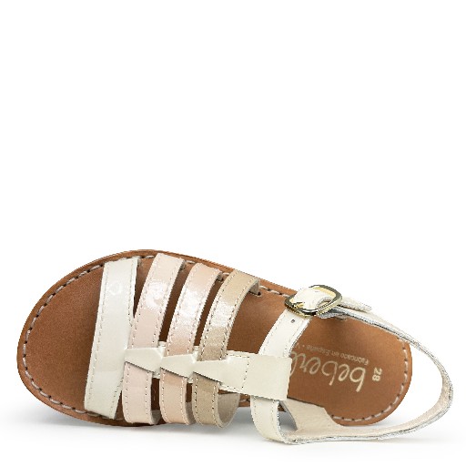 Beberlis sandalen Witte sandaal met multicolor bandjes
