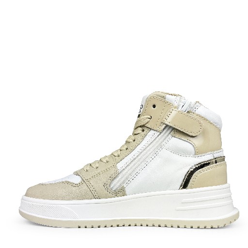 HIP trainer High sturdy white sneaker with beige