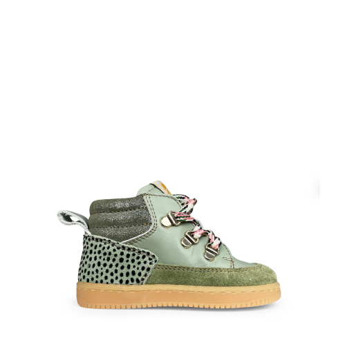 Kids shoe online Ocra trainer Green sneaker with green accents
