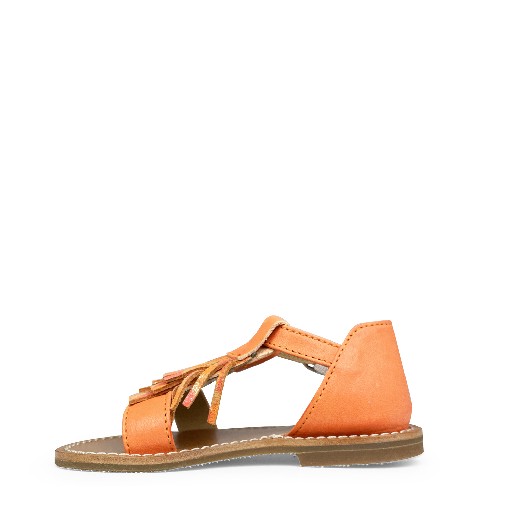 Gallucci sandalen Oranje sandaal met franjes