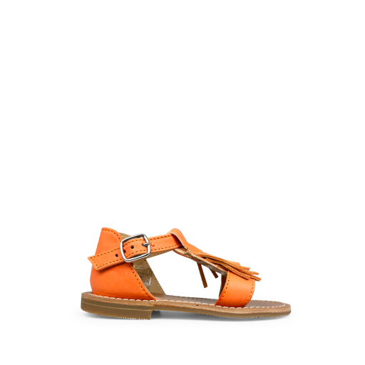 Kids shoe online Gallucci sandals Orange sandal with fringes