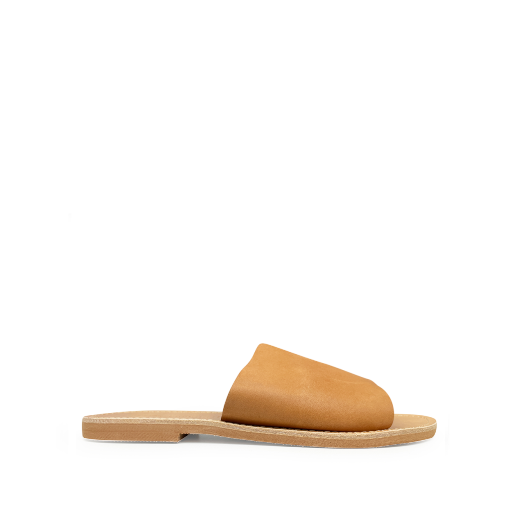 Thluto - Stylish brown leather slippers Perrine