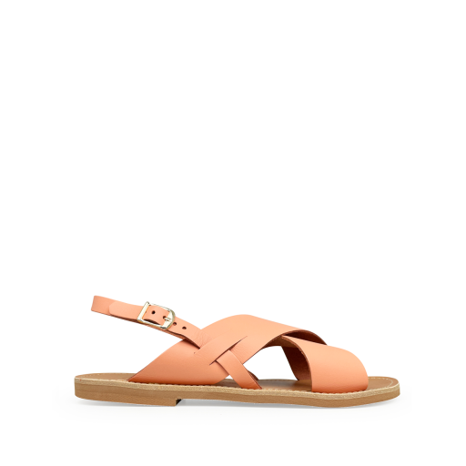 Kids shoe online Théluto sandals Apricot leather slippers