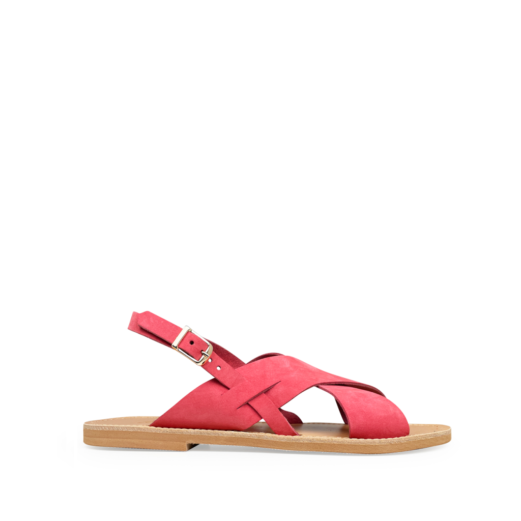 Thluto - Raspberry leather slippers