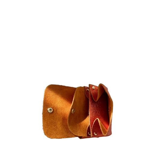 Anna Pops portefeuille Metallic oranje portefeuille met drukknop