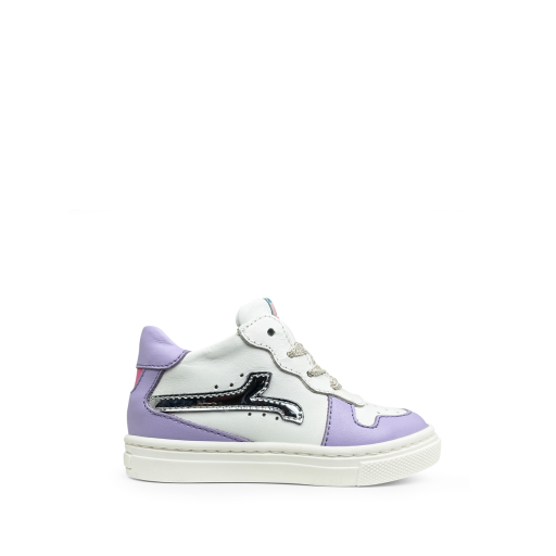 Kids shoe online Rondinella trainer White sneaker with lilac