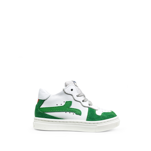 Kids shoe online Rondinella trainer White sneaker with green