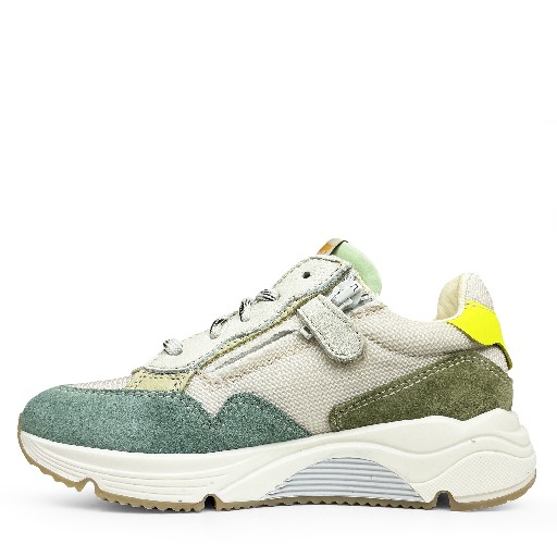 Ocra trainer White and green sneaker