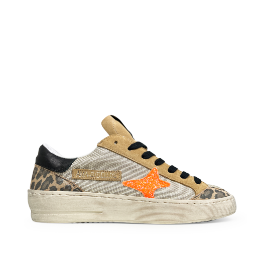 Kids shoe online AMA BRAND trainer AMA-B/Deluxe sneaker with leopard print accents