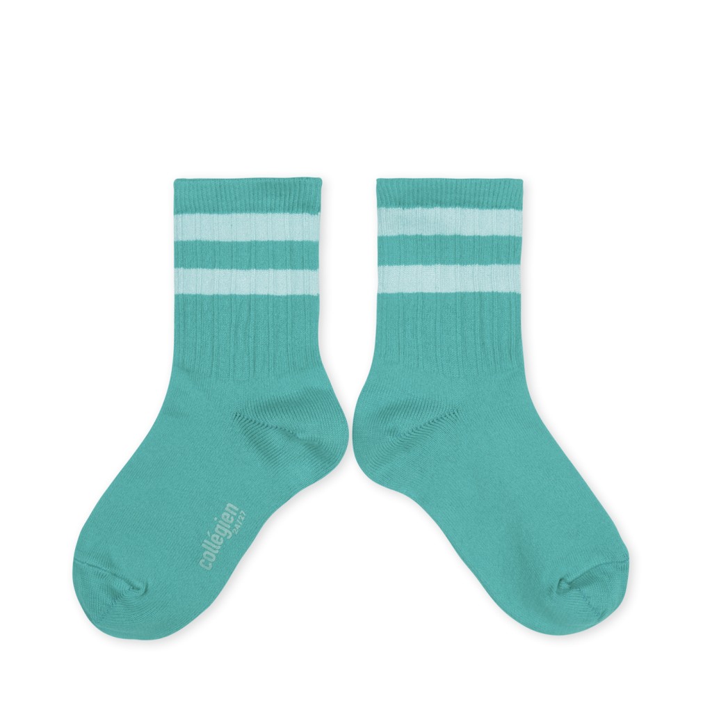 Collegien - Lagoon groene sokken met strepen