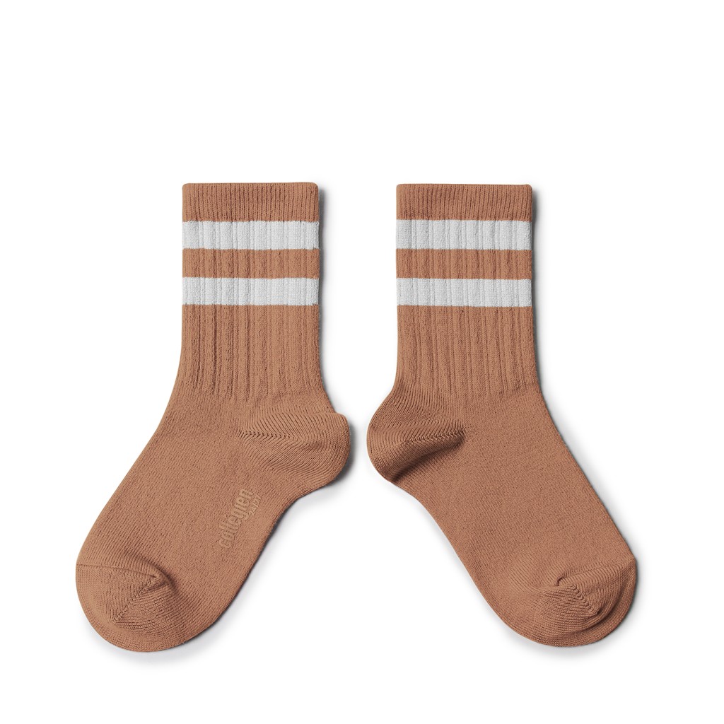 Collegien - Socks with stripes - Bois de Rose
