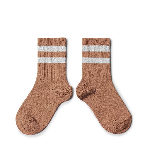 Kids shoe online Collegien short socks Socks with stripes - Bois de Rose